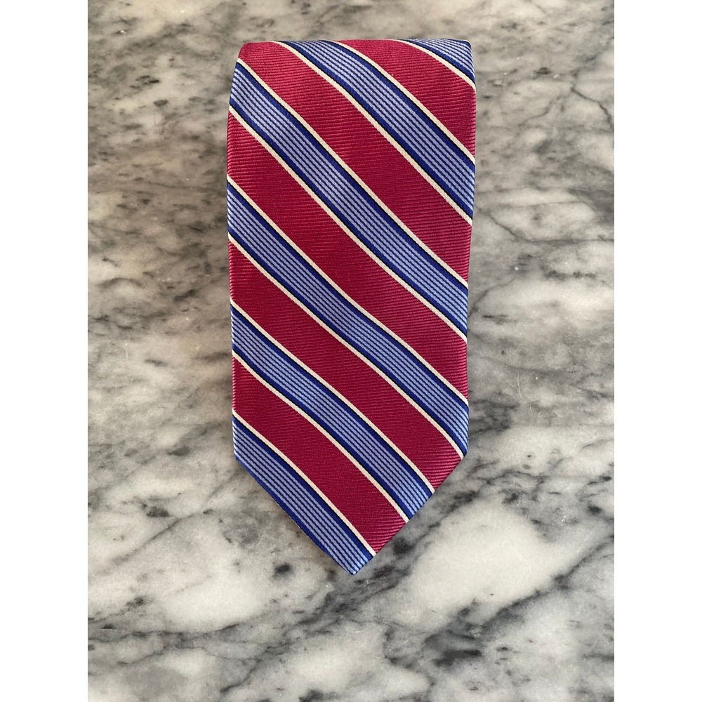 Brooks Brothers 346 Mens‎ Silk Red Blue Regimental Stripe Classic Necktie
